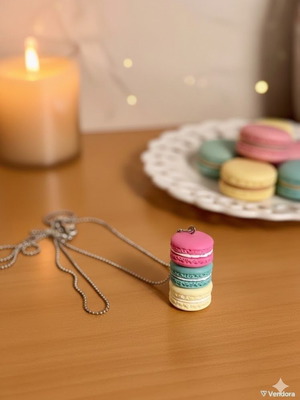 Macarons necklace 45 cm length multicolored new
