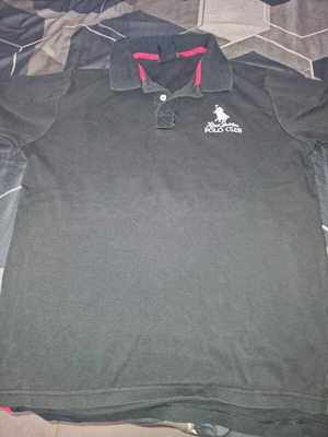 Polo tshirt Polo Club μεταχειρισμένο, μαύρο, φαρδιά γραμμή, μέγεθος M