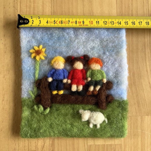 Handmade wool wall art for nursery