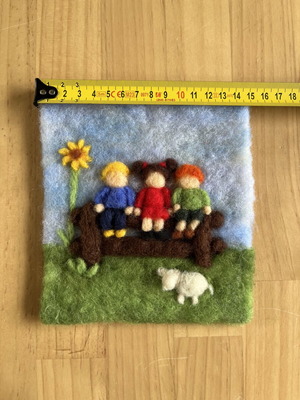 Handmade wool wall art for nursery