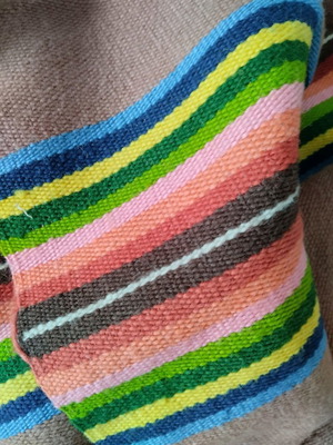Handwoven throw used, size 185x130 cm
