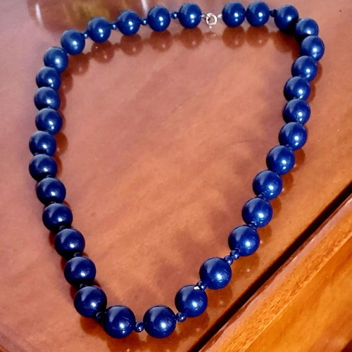 Necklace with blue beads
