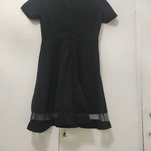 Black flared dress with transparency size Medium, never worn