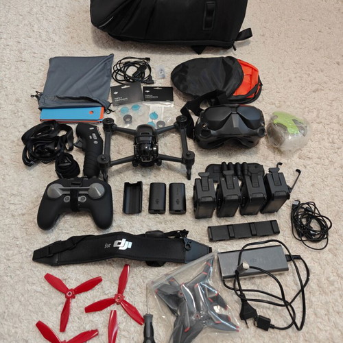 DJI FPV Full Ecosystem Combo like new with 3 batteries and backpack