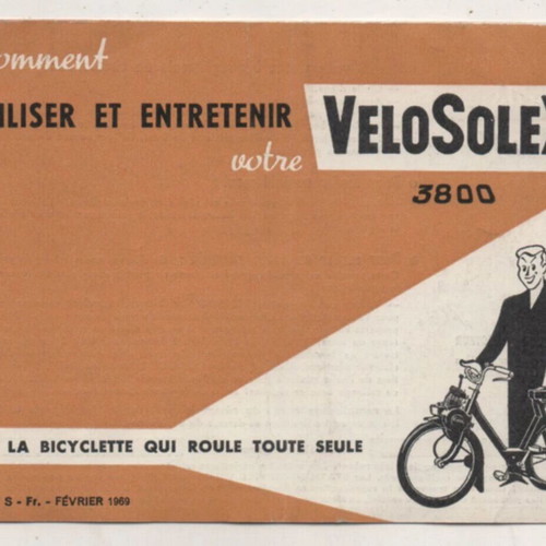 Velosolex Bicycle 'Use and Maintenance' French Brochure 1969 used