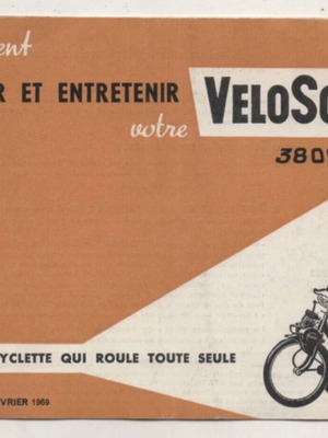 Velosolex Bicycle 'Use and Maintenance' French Brochure 1969 used