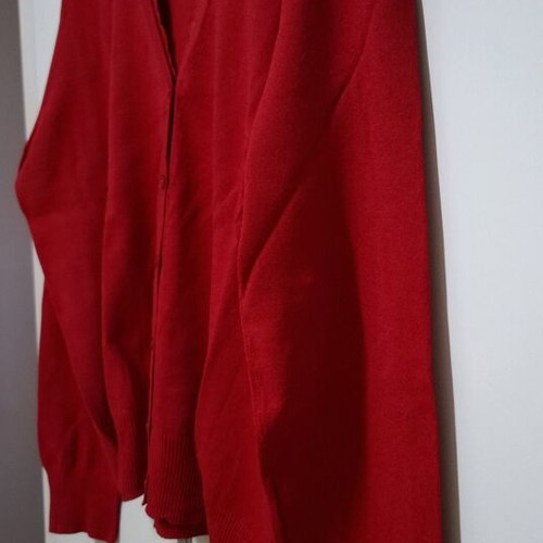 Betty Barclay red cardigan like new UK16 with lace detail