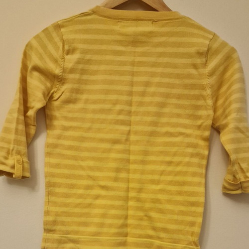 Zara striped blouse 3/4 sleeve like new, yellow, size S