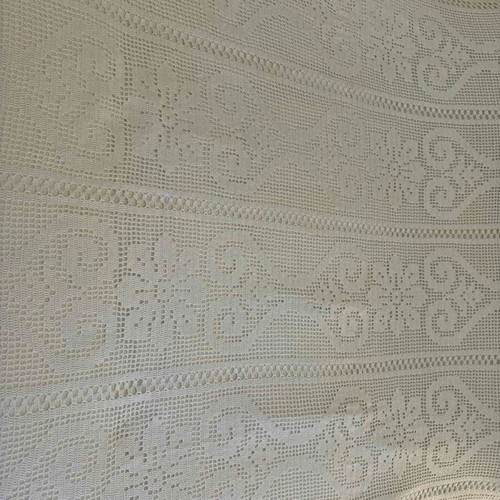 Handmade white double crochet blanket new, vintage style with lace edges