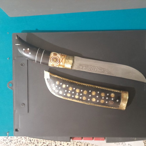 Decorative handmade knife with horn like new
