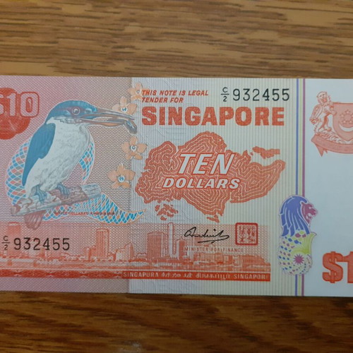 Singapore 10 Dollars 1976 banknote new