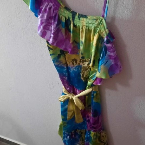 Satin dress like new, multicolor, size L