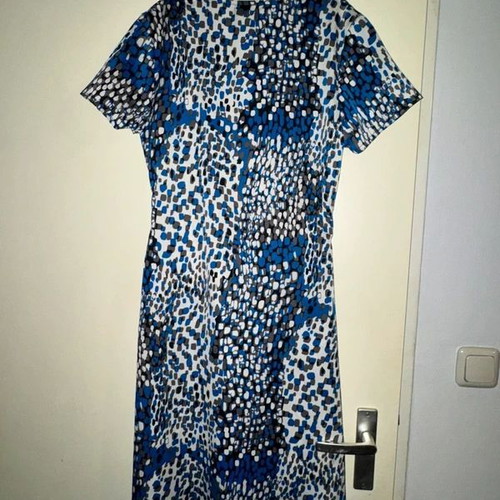 Vila Joy wrap dress, blue white grey, size L