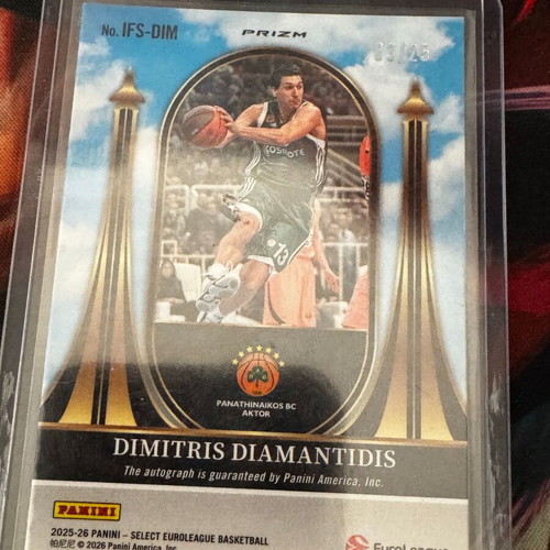Panini Select Euroleague Dimitris Diamantidis In Flight autograph card