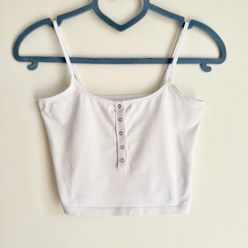 White Crop Top with Thin Straps like new, size XS