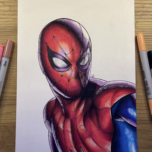 Spider-Man Original Drawing Brand New Day A4 Artwork