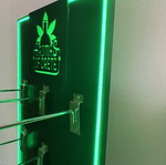Wooden display stand with LED Neon lighting used