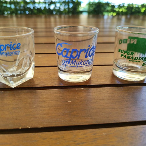 Shot glass set Mykonos collection like new 2007