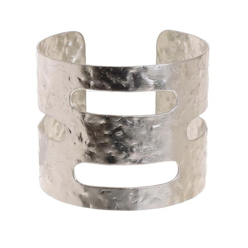 Inart hammered silver cuff bracelet new