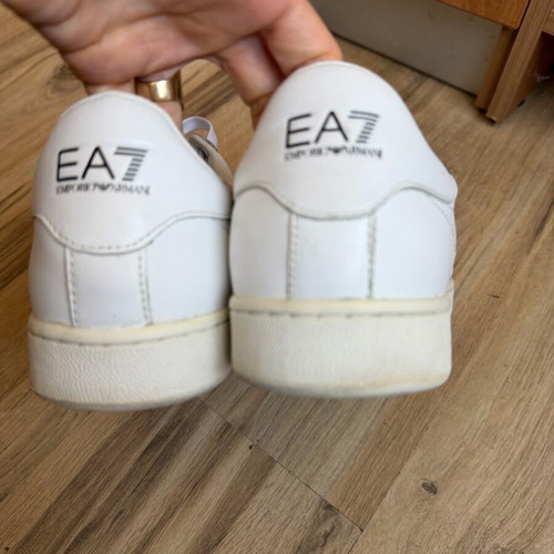 Men's original white leather sneakers Emporio Armani EA7 like new, size 44