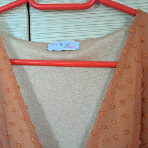 Tweet dress, brown-orange, size S