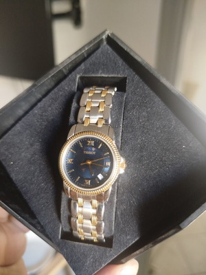 Tissot Ballade γυναικείο ρολόι καινούργιο, δίχρωμο ασημί και χρυσαφί, μπλε καντράν