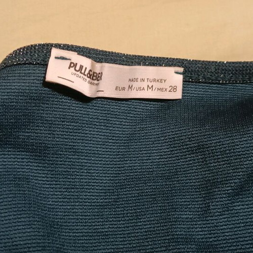 Bershka long-sleeve top cypress with glitter like new