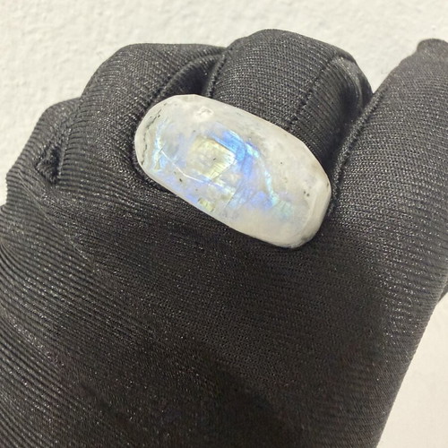 Moonstone ring carved from a single natural piece