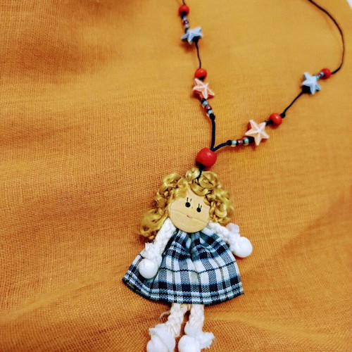 Fabric hanging jewelry new handmade necklace