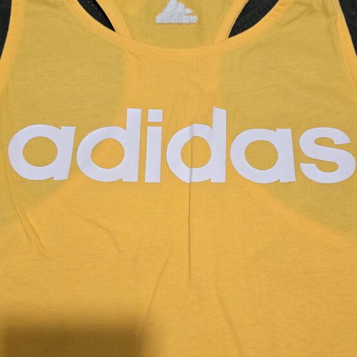 Adidas sleeveless t shirt new, yellow, size L