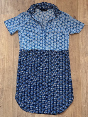 Dorothy Perkins women's dress knee length floral design size XS blue like new