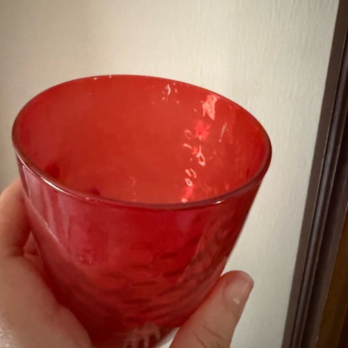 Glasses used, cheerful red, set of 6 pieces