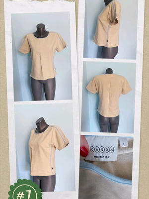 Canda quilted elastic t-shirt used, sizes XL to 3XL, ecru