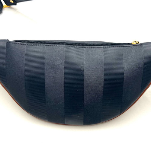 Fendi classic striped vintage belt bag used, gray