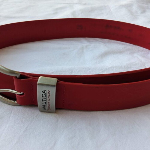 Nautica unisex belt used, red, rubber material