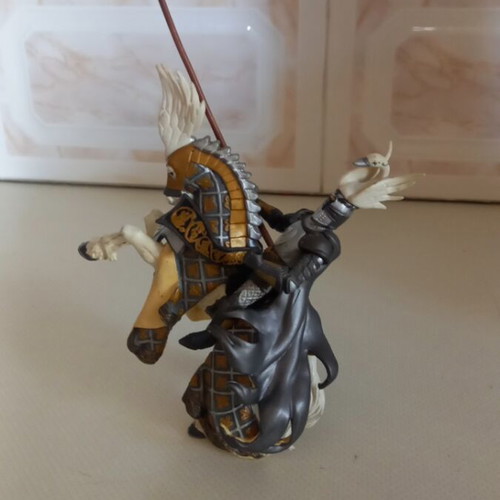 PAPO horse and knight swan figure like new