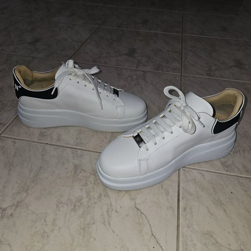 Philipp Plein Leather Low-Top Sneakers Megastar, size 43, white