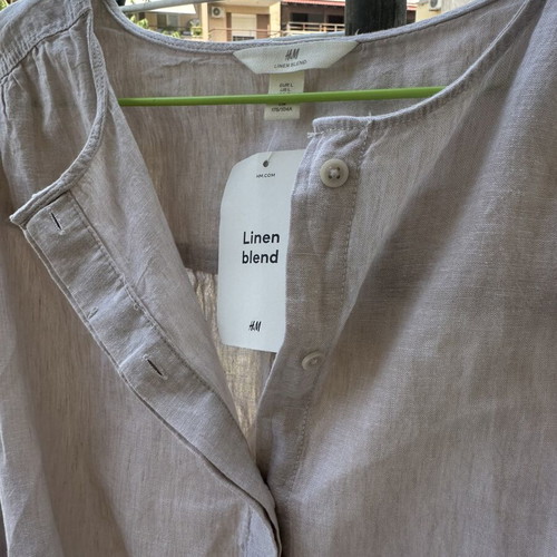 H&M Linen Blend Dress new, beige, size L