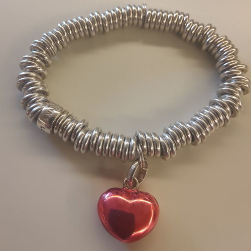 Links of London Sterling Silver Sweetie Bracelet with Red Heart Charm