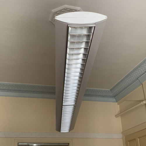 Spheros Staff Ceiling Pendant Light like new, architectural office lighting