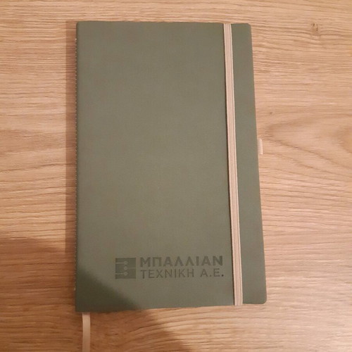 Agenda khaki leatherette new with elastic and pen holder