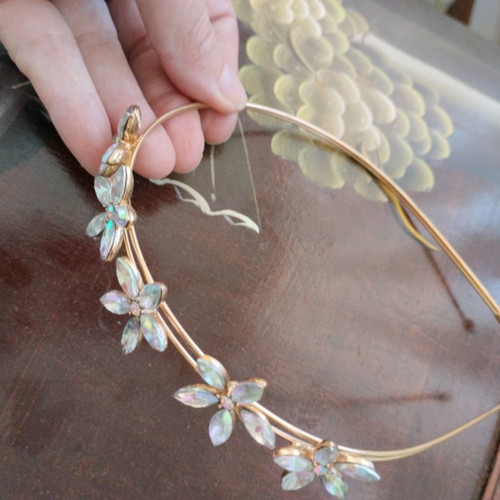 Bridal cuff - stand on a golden flower, from a collection of handmade accessories.