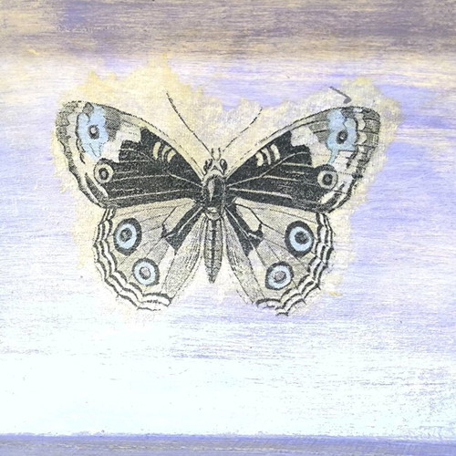 Handmade box with flowers and butterflies new