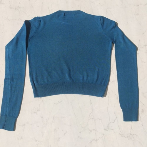 Bershka long-sleeve blouse used, petrol, size S
