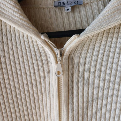Bill Cost knitted cardigan with hood like new, ivory