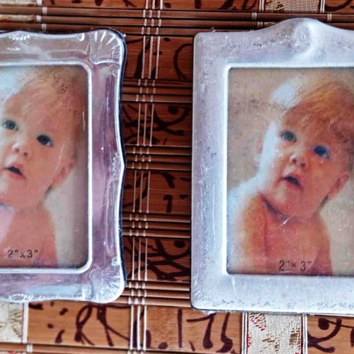 Silver photo frames set of 2