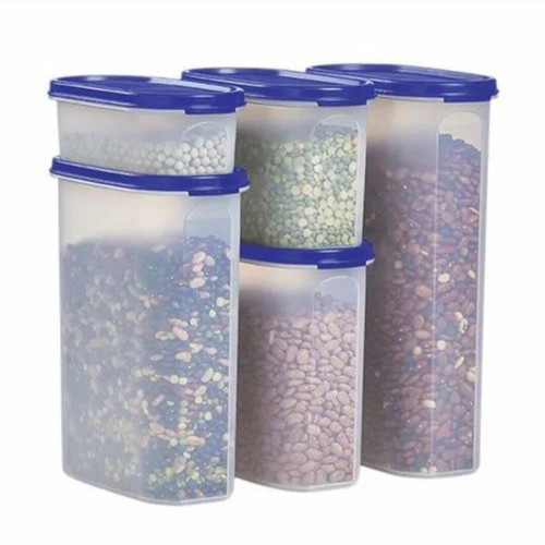Tupperware Oval Modular Set 5 pcs new, black and blue