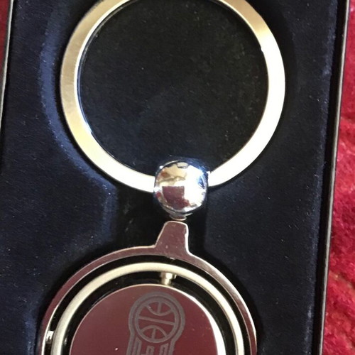 Lithuanian Federation Basket keychain like new, silver