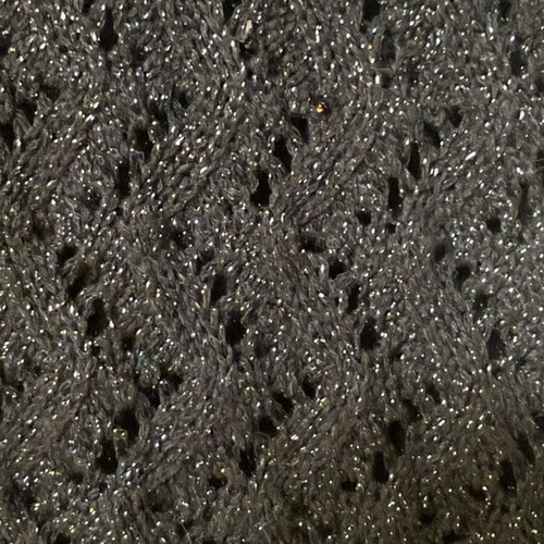 Zara knitted top with metallic yarn and fringes like new, size M