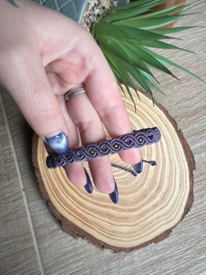 Macrame bracelet new handmade adjustable pink and purple